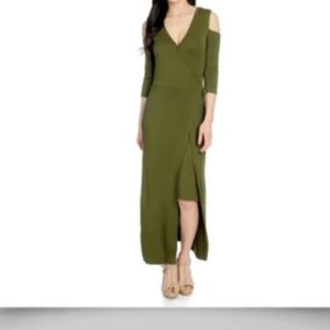 Kate & Mallory Cold Shoulder Black Maxi Dress